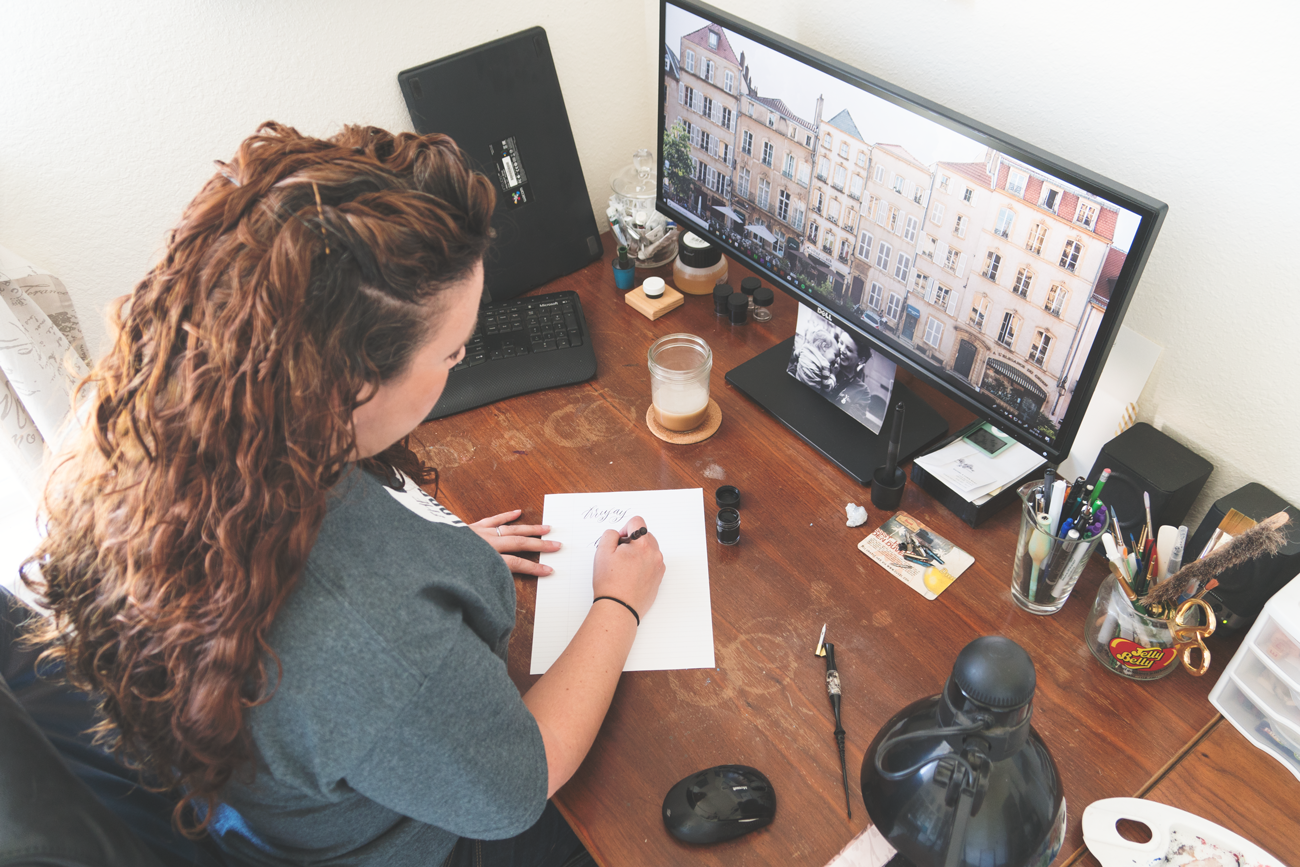 kirsten ashley calligraphy design studio tour lettering